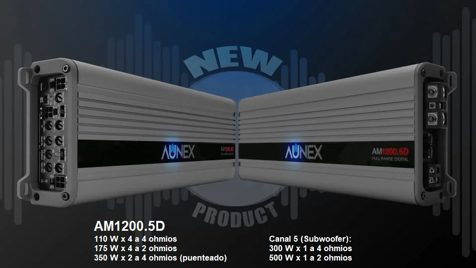5 AM1200.5D Amplificador 5ch AUNEX AM1200.5D - Imagen 1