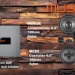 Componentes + Parlantes Coaxiales + Amplificador con Dsp M4+v3  Musway