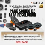 Combo Componentes + Parlantes Coaxiales + Amplificador concertificación Hi-res Hertz Dieci